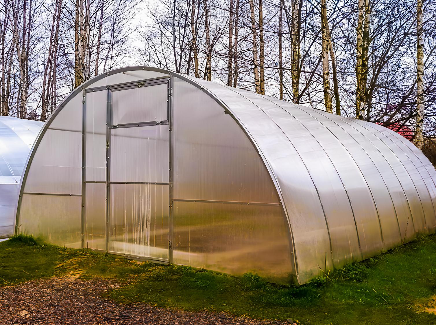 Szklarnia Pro – szerokość 3,5 m, długość 4–12 m – profil 40×20 Agroszklarnia