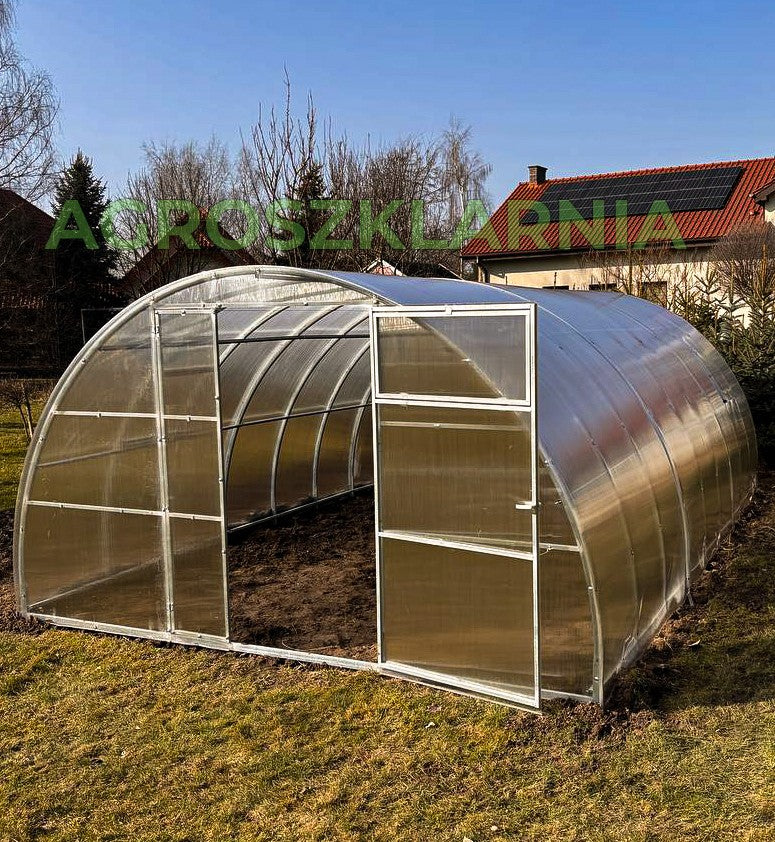 Szklarnia Pro – szerokość 3,5 m, długość 4–12 m – profil 40×20 Agroszklarnia